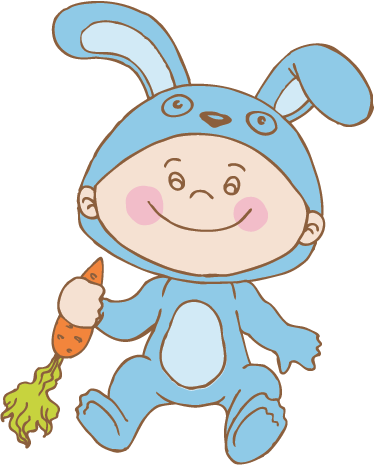 Alfombra vinílica infantil disfraz de conejo - TenVinilo