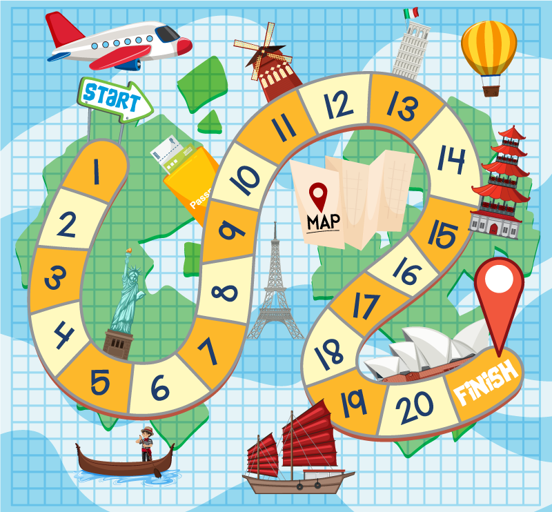 Alfombra vinílica juegos mapa de tablero - TenVinilo