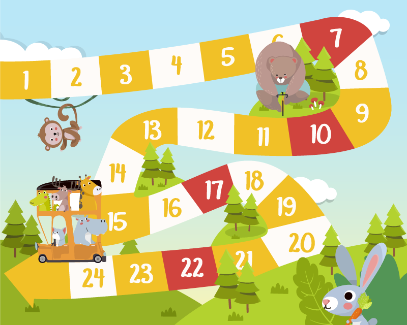 Alfombra vinílica juegos fauna animada - TenVinilo