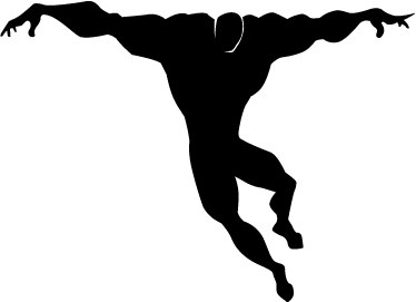 Alfombra vinílica infantil superhéroe saltando - TenVinilo