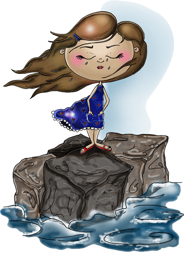 Alfombra vinílica infantil niña en el mar - TenVinilo