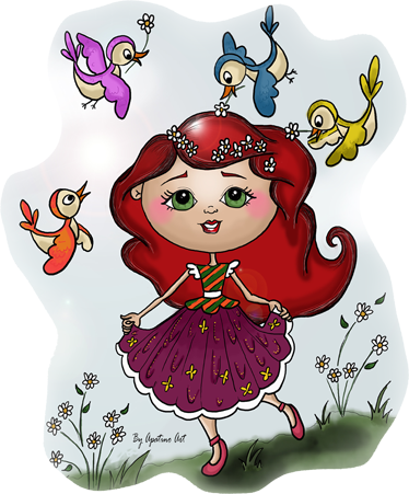 Alfombra vinílica infantil niña por el campo - TenVinilo