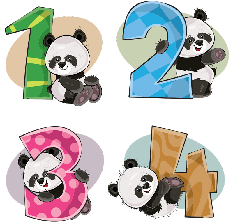 Alfombra vinílica infantil 4 pandas - TenVinilo
