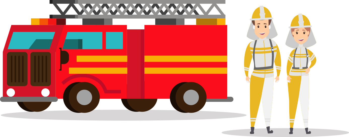 Alfombra vinílica infantil coche de bomberos - TenVinilo