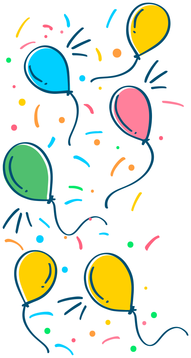 Alfombra vinílica infantil globo con confeti - TenVinilo