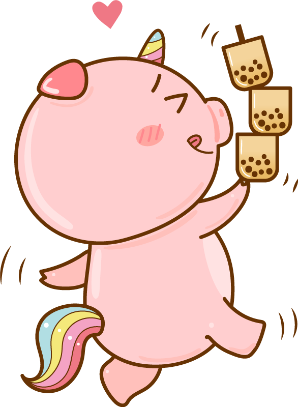 Alfombra vinílica infantil cerdo unicornio caricatura - TenVinilo