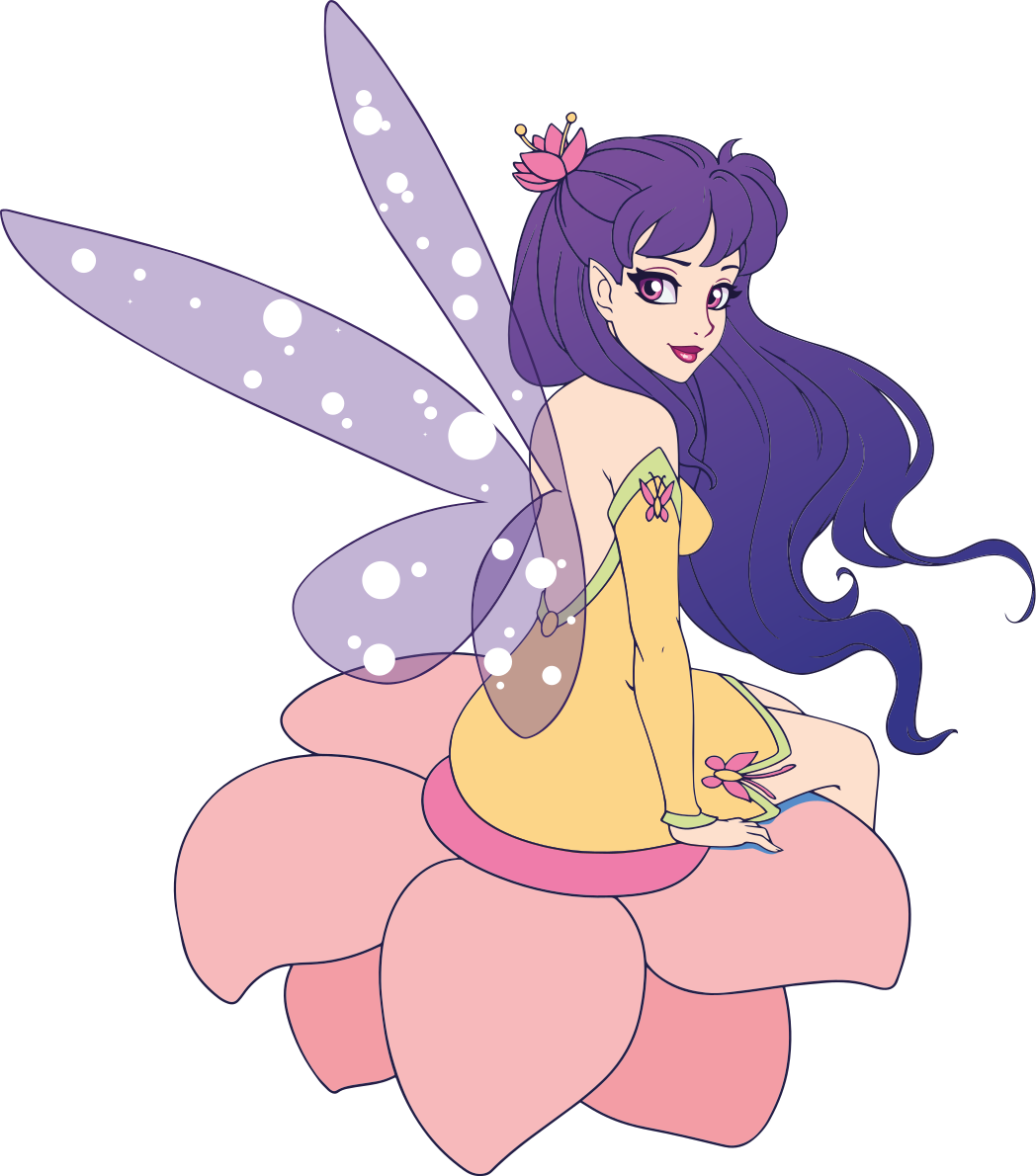 Alfombra vinílica infantil hada linda sobre una flor - TenVinilo