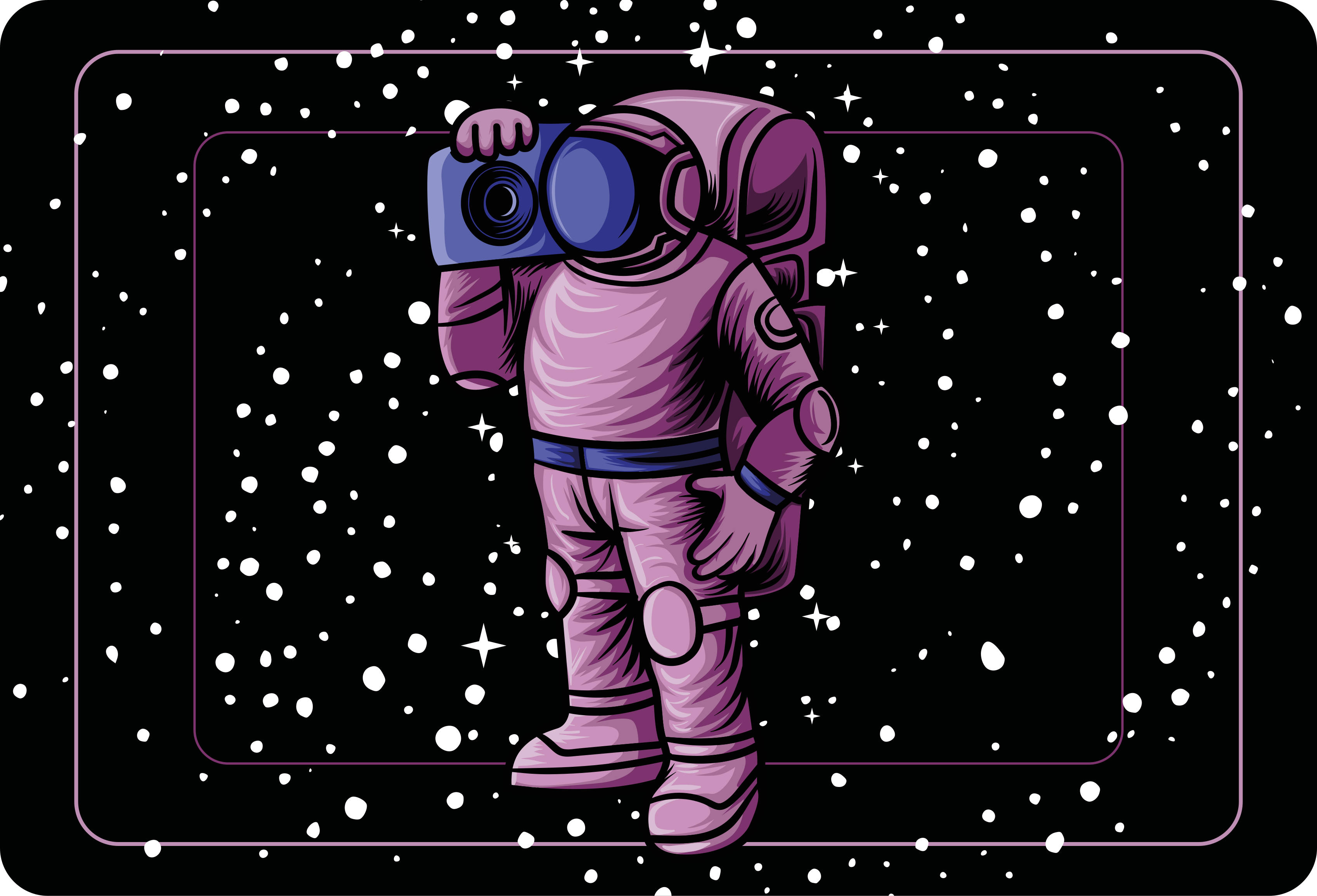 Alfombra vinílica infantil astronauta con radio - TenVinilo