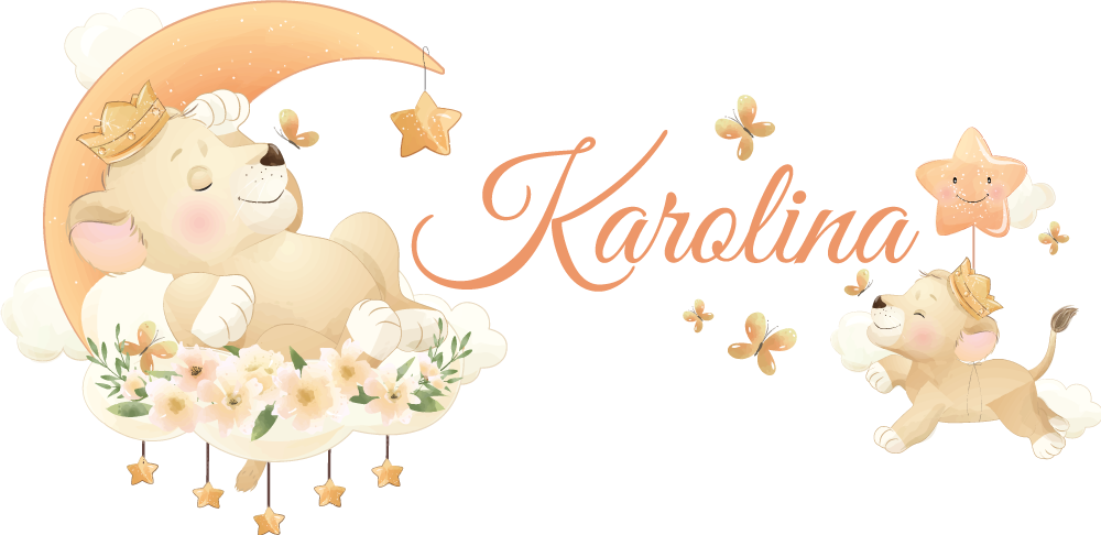 Alfombra vinílica infantil león con nombre - TenVinilo