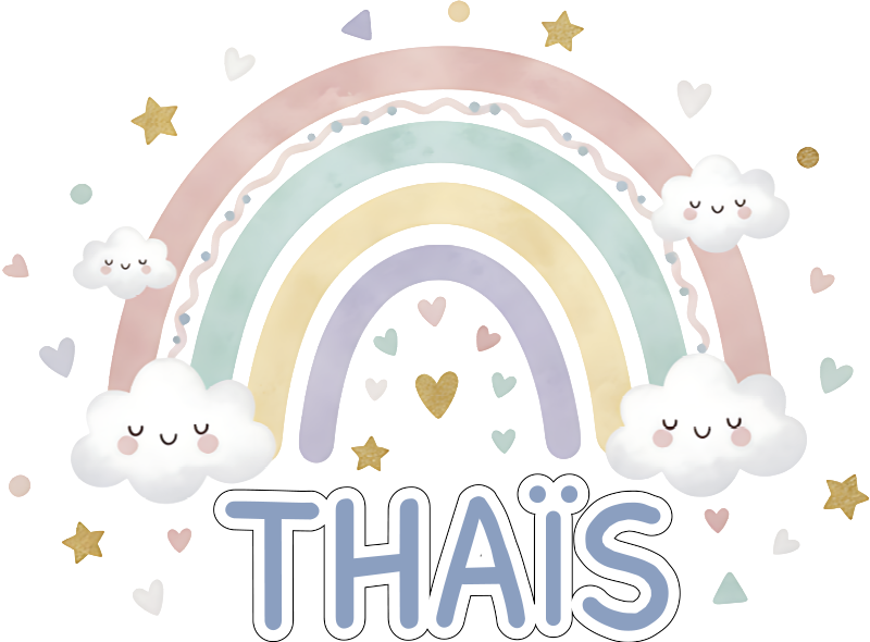 Alfombra vinílica infantil arcoíris con nombre - TenVinilo