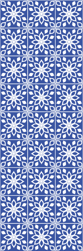 Alfombra vinílica baño patrón azulejos azules - TenVinilo
