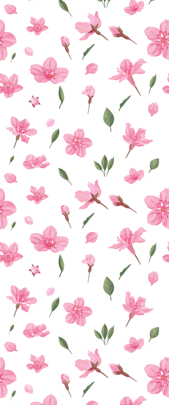 Alfombra vinílica baño flores de cerezo en acuarela - TenVinilo