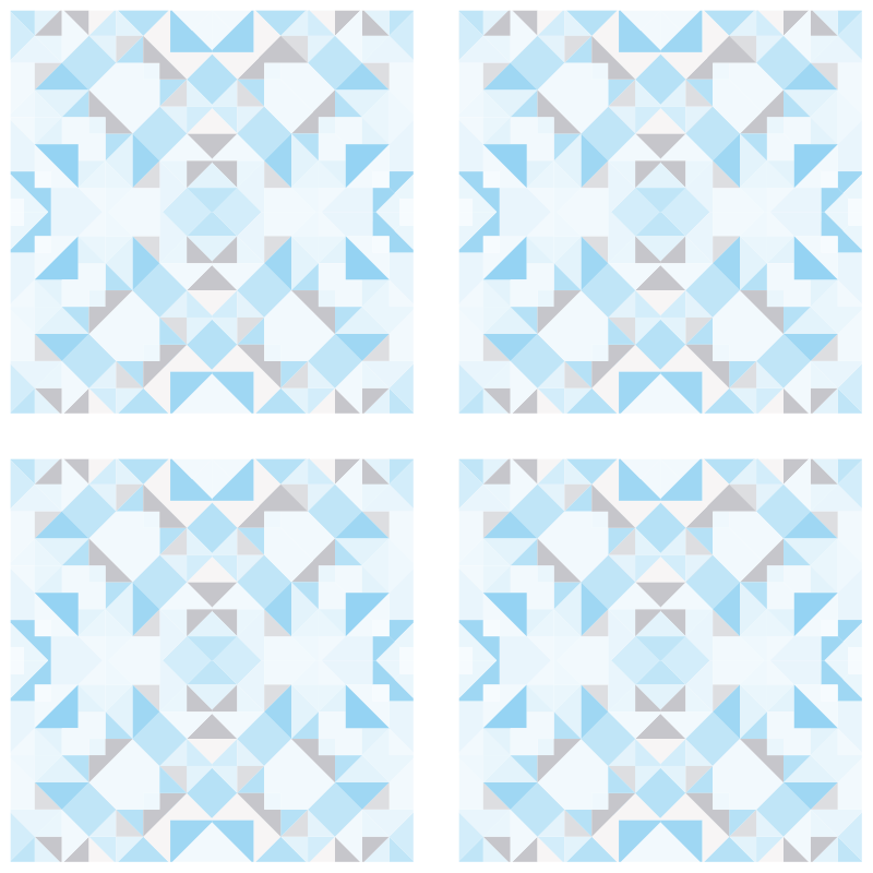 Alfombra vinílica baño pegatina azulejos gris azul vintage - TenVinilo