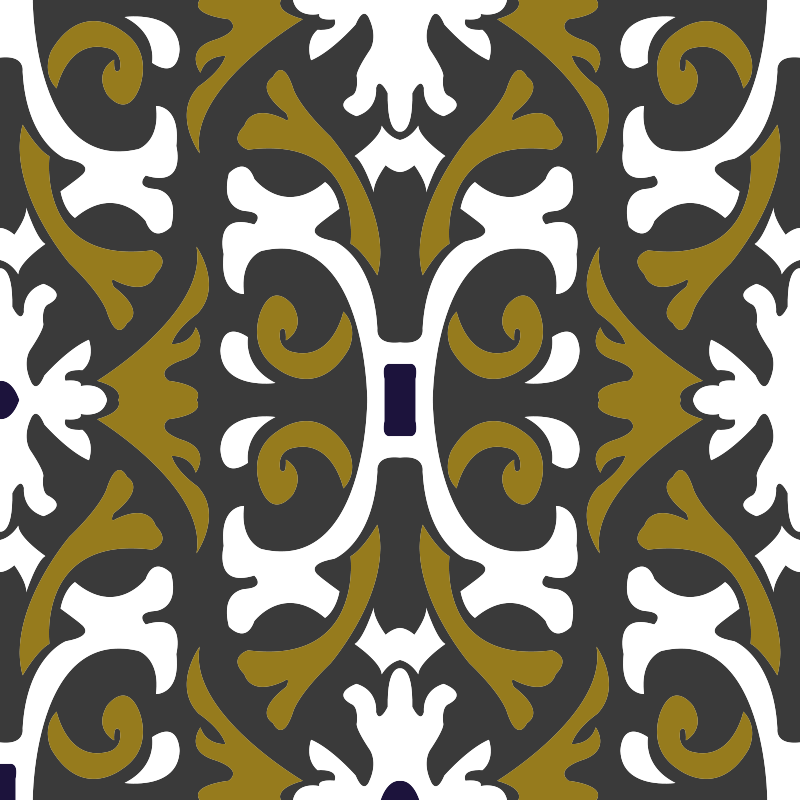 Alfombra vinílica cocina azulejos florales beige vintage - TenVinilo