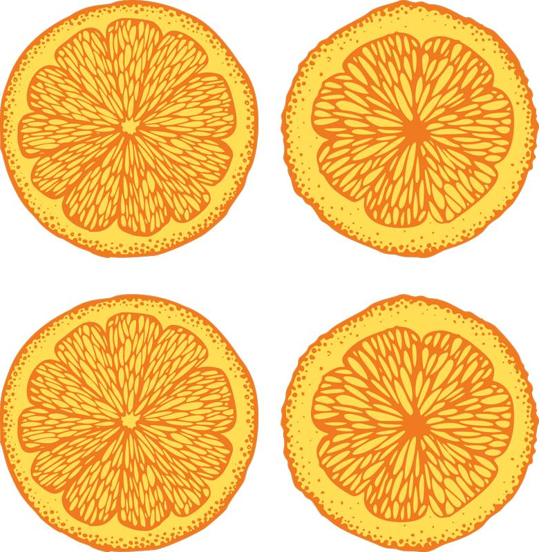 Alfombra vinílica cocina estampado naranja dibujado a mano - TenVinilo