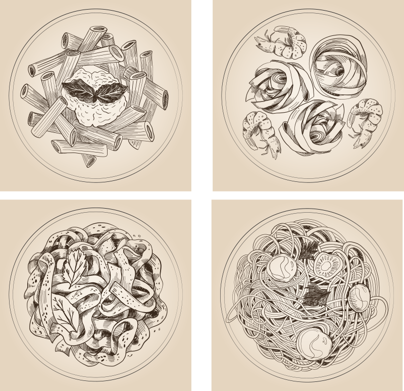 Alfombra vinílica cocina platos ornamentales - TenVinilo