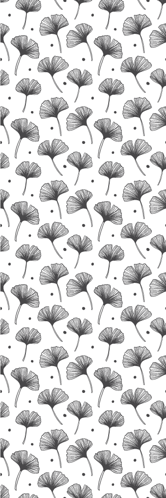 Alfombra vinílica cocina hojas de ginkgo blancas - TenVinilo