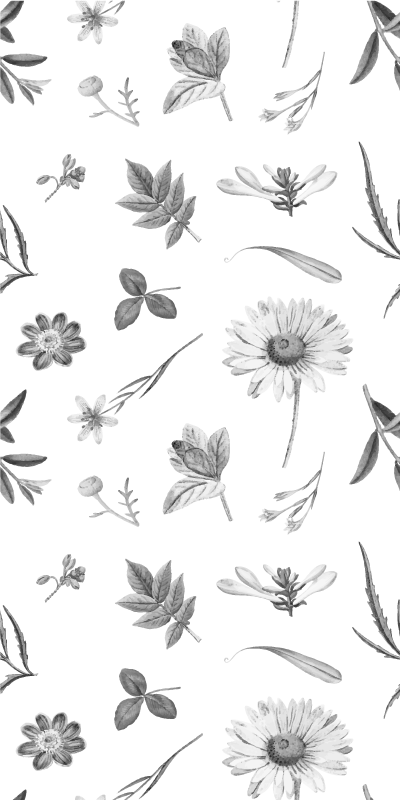 Alfombra vinílica cocina flores gris primavera - TenVinilo