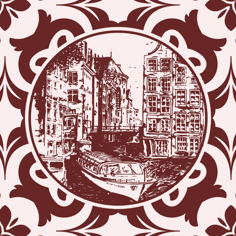 Alfombra vinílica cocina casas y barcos del canal - TenVinilo