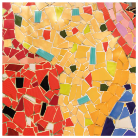 Alfombra vinílica cocina mosaico cerámico colorido - TenVinilo