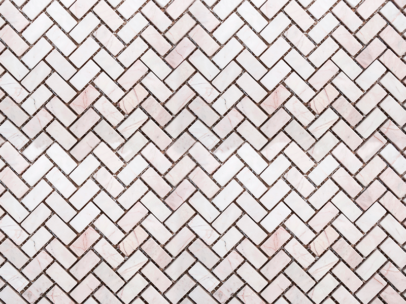 Alfombra vinílica cocina azulejos mármol espiga - TenVinilo