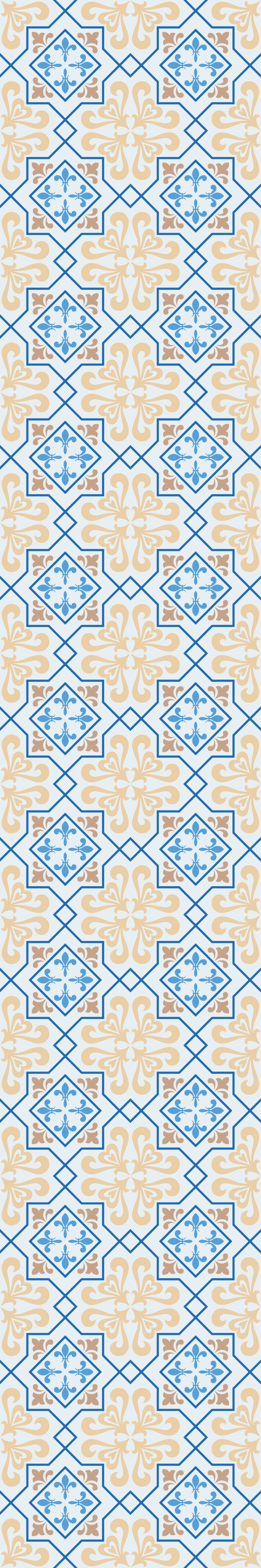 Alfombra vinílica cocina diseño de azulejos azules - TenVinilo
