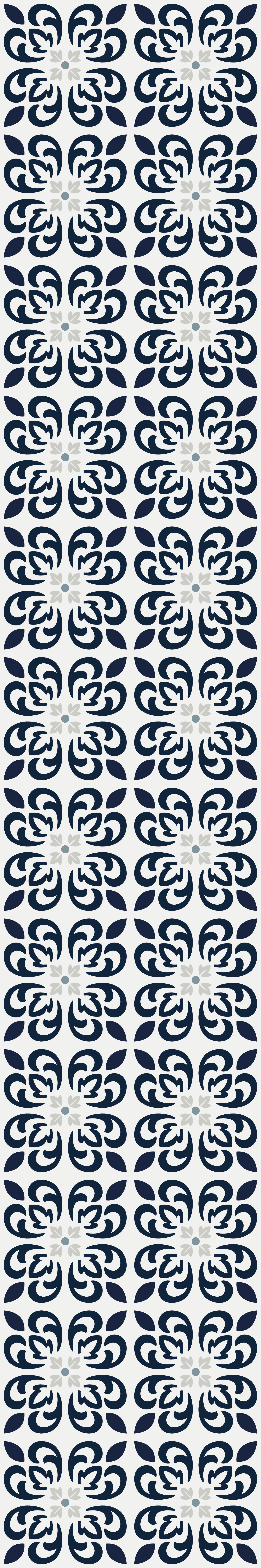 Alfombra vinílica cocina azulejo portugués trébol azul - TenVinilo