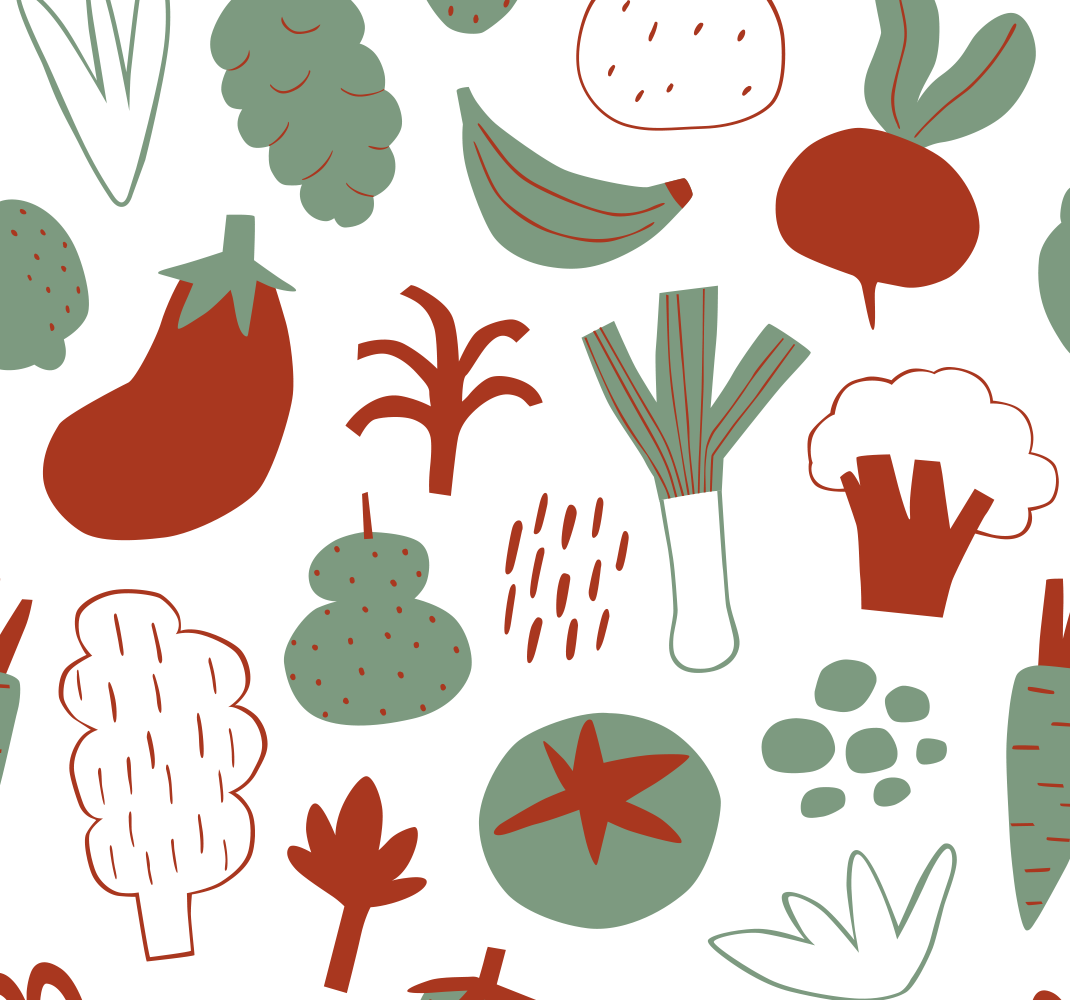 Alfombra vinílica cocina verduras coloridas - TenVinilo