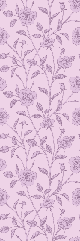 Alfombra vinílica dormitorio pintura vintage rosas púrpuras - TenVinilo