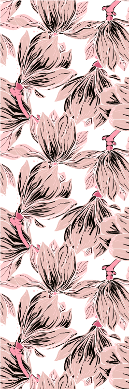 Alfombra vinílica dormitorio magnolias blancas y rosas - TenVinilo