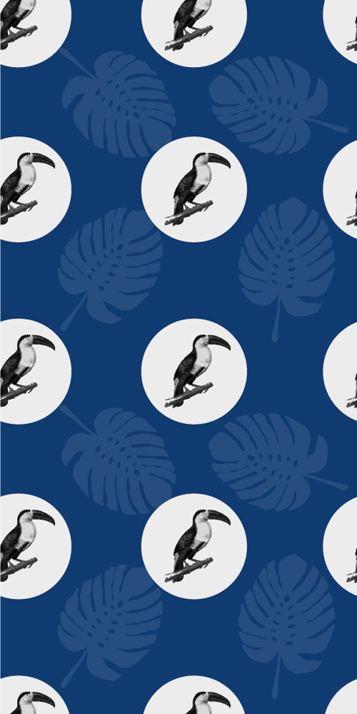 Alfombra vinílica dormitorio diseño de pájaro azul africano - TenVinilo