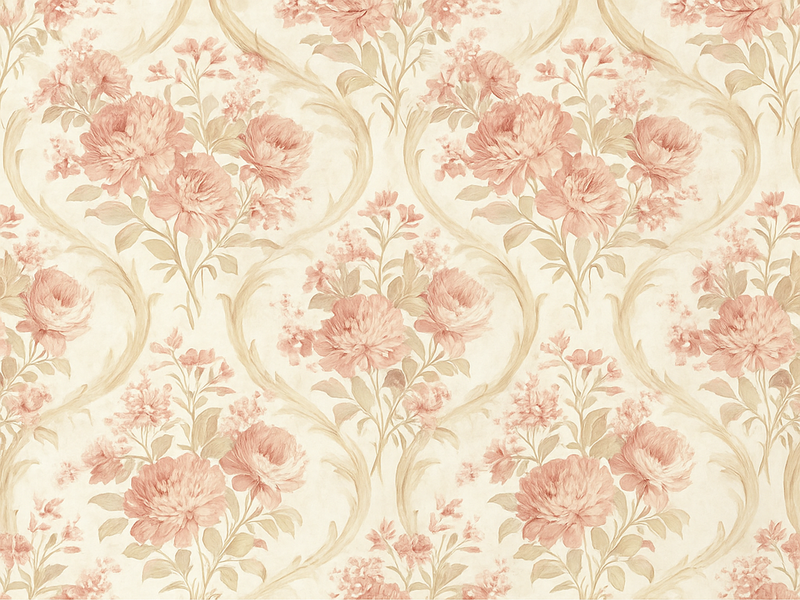 Alfombra vinílica dormitorio diseño floral vintage lijado - TenVinilo