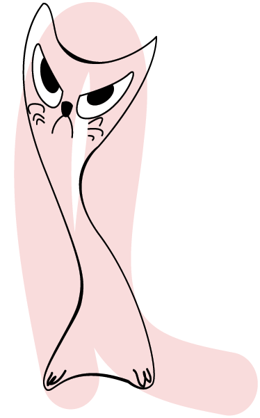 Alfombra vinílica dormitorio gato trazo rosa - TenVinilo