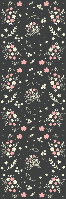 Alfombra vinílica dormitorio fondo gris con rosa - TenVinilo