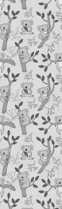 Alfombra vinílica dormitorio patrón gris koala - TenVinilo