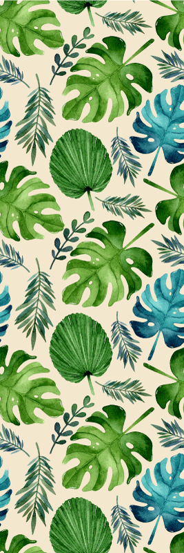Alfombra vinílica dormitorio hojas verdes tropicales - TenVinilo