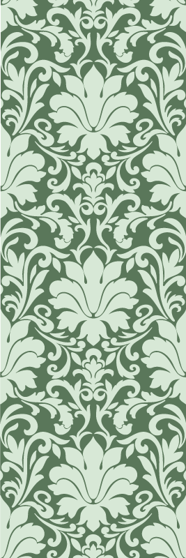Alfombra vinílica dormitorio verde esmeralda ornamental - TenVinilo