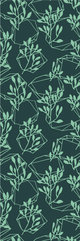 Alfombra vinílica dormitorio plantas vintage verdes - TenVinilo