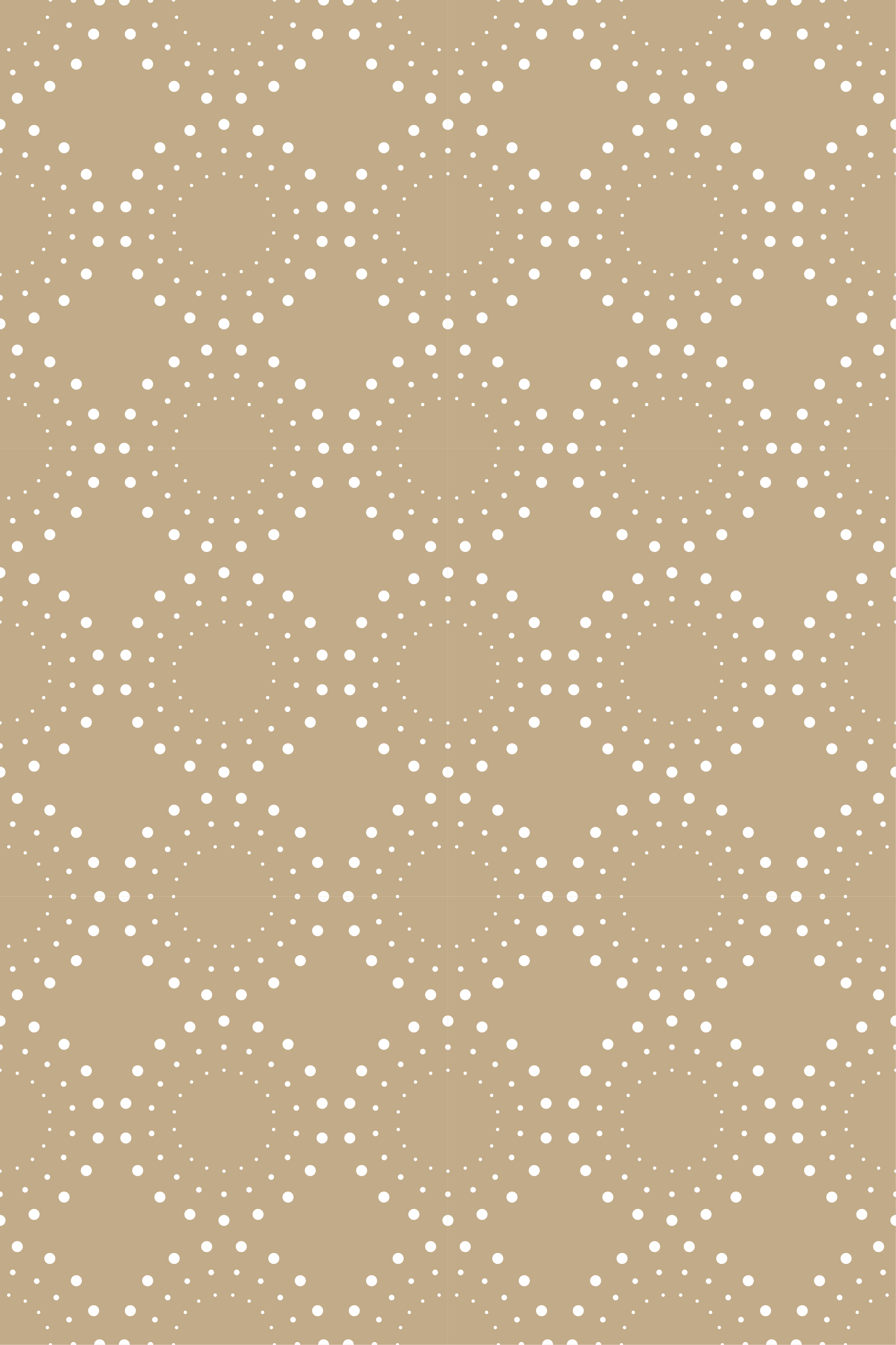 Alfombra vinílica nórdica fondo beige claro círculos blancos - TenVinilo