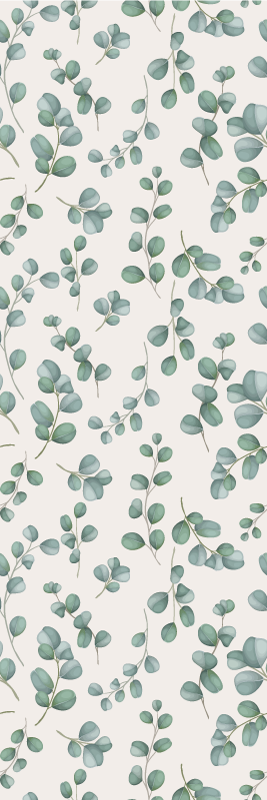 Alfombra vinílica naturaleza hojas acuareladas sobre beige - TenVinilo