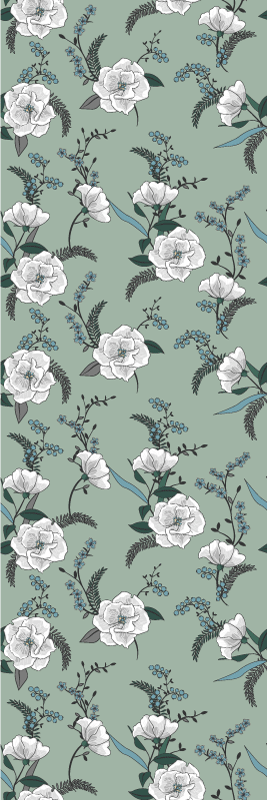 Alfombra vinílica naturaleza árbol magnolia blanco - TenVinilo