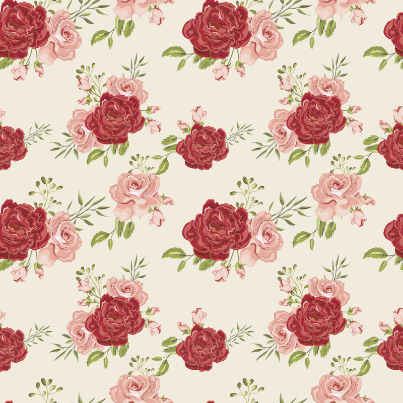 Alfombra vinílica naturaleza rosas delicadas - TenVinilo