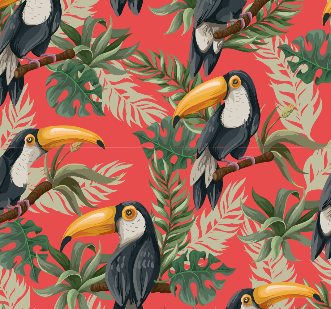 Aflombra vinílica animales tucanes tropicales - TenVinilo
