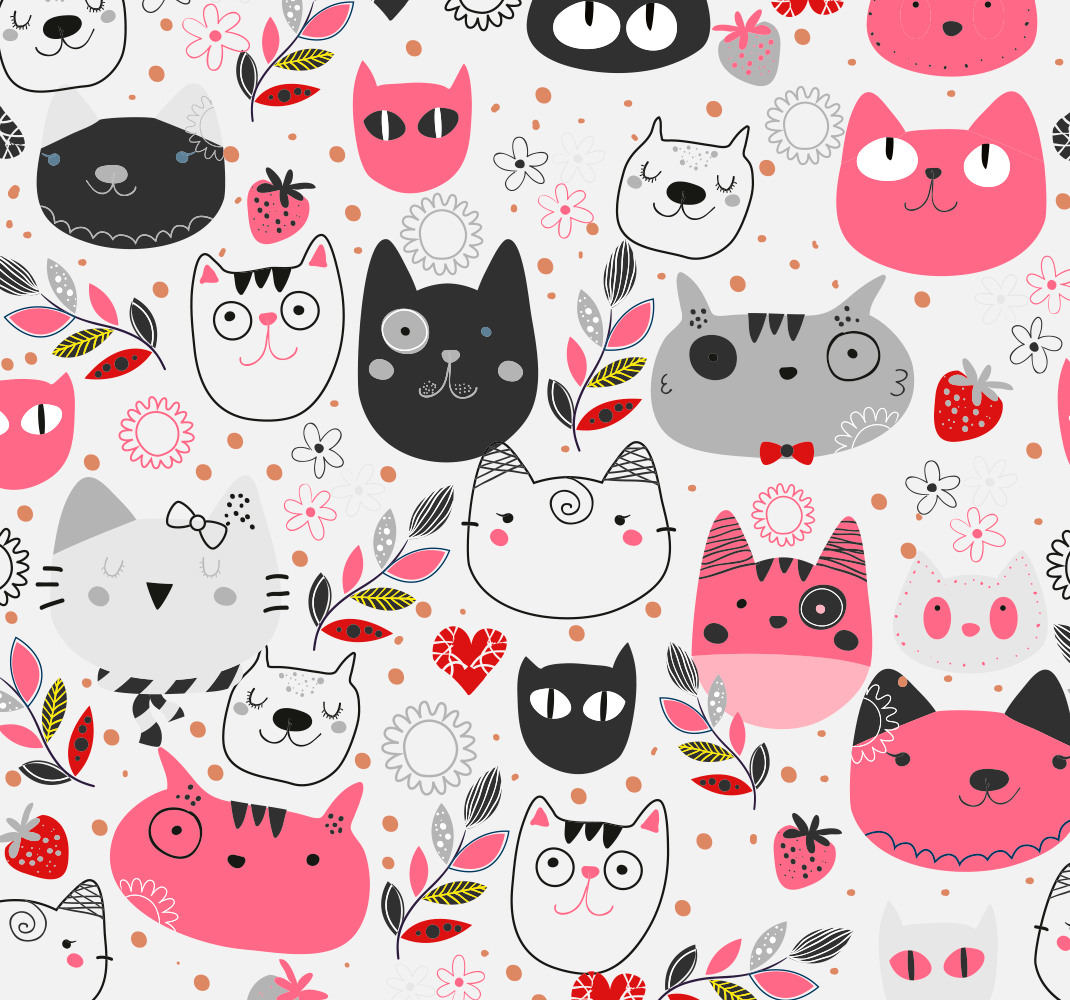 Aflombra vinílica animales gatos ilustrados - TenVinilo