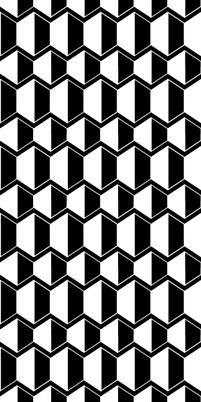 Alfombra vinílica imitación hexágonos blanco y negro - TenVinilo