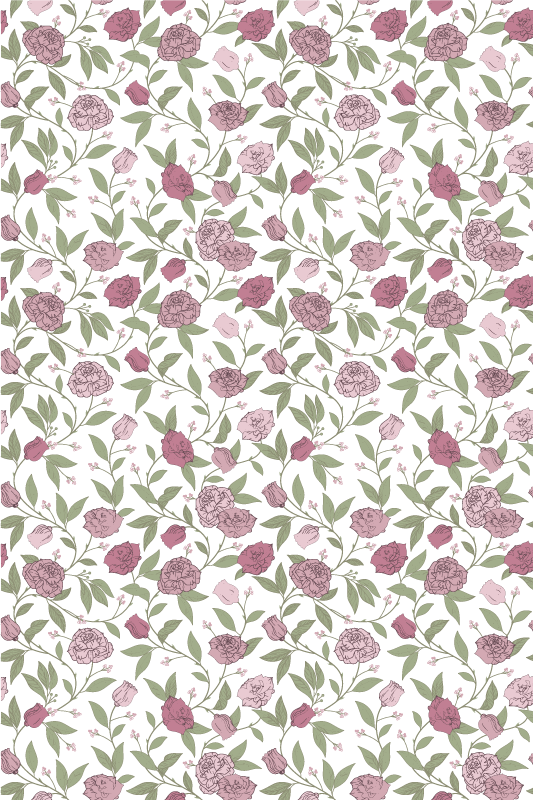 Alfombra vinílica vintage rosas vintage en rosa pálido - TenVinilo
