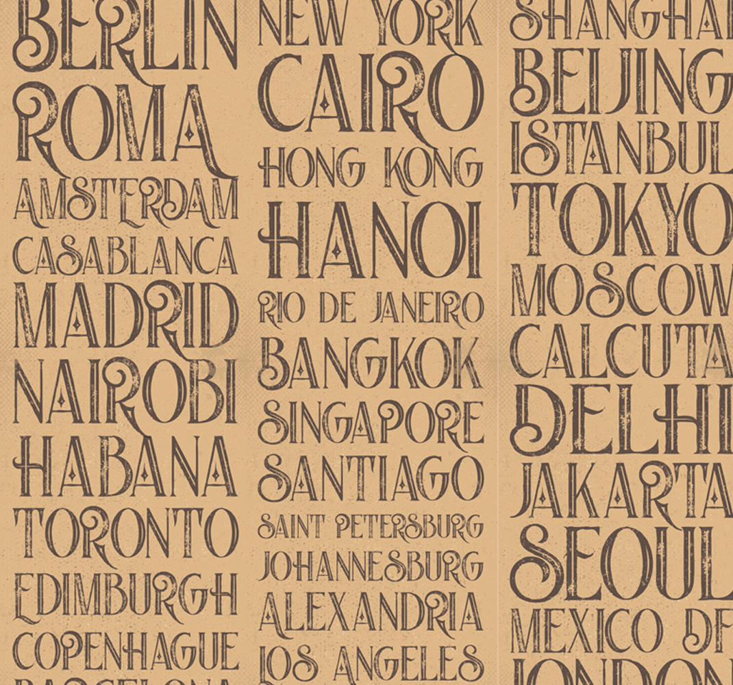 Alfombra vinílica con frase ciudades del mundo - TenVinilo