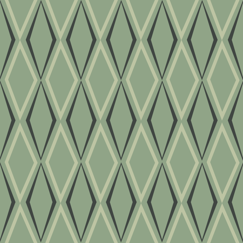 Alfombra vinílica vintage diamantes verdes 1930 - TenVinilo