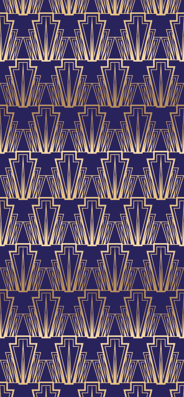 Alfombra vinílica vintage patrón decorativo dorado - TenVinilo