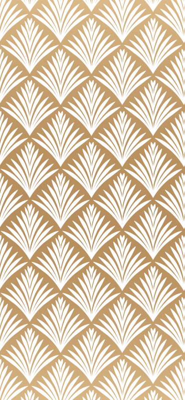 Alfombra vinílica vintage hojas doradas estilo decorativo - TenVinilo